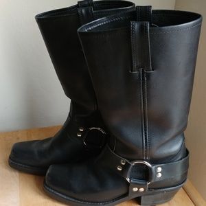 Classic Frye Harness Boots in Black